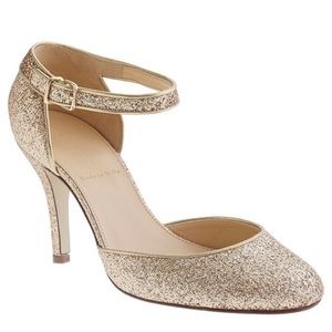 J. Crew Ava Glitter Pumps in Gold